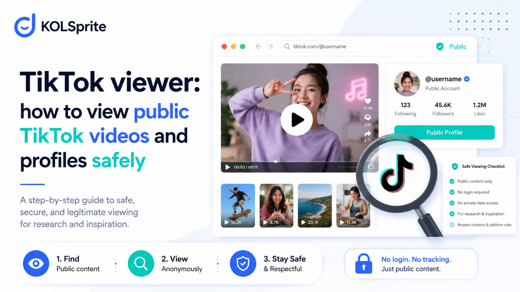 TikTok viewer workflow for safely researching public videos, profiles, and creator campaigns.